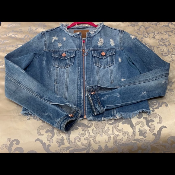 Distressed Denim Short Jacket - Picture 3 of 5